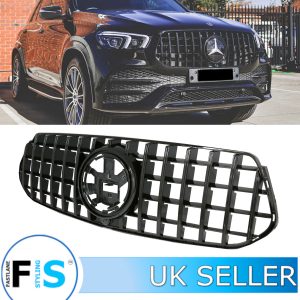 MERCEDES GLE W167 C167 AMG GT PANAMERICANA FRONT GRILLE GLOSS BLK 2019+ FACELIFT