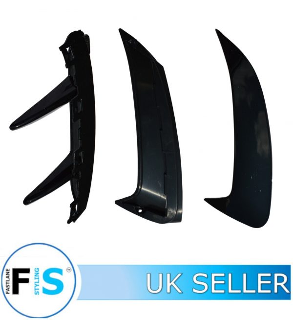 MERCEDES A CLASS W177 AMG STYLE REAR BUMPER AERO KIT FINS GLOSS BLACK 2018+ - Image 3