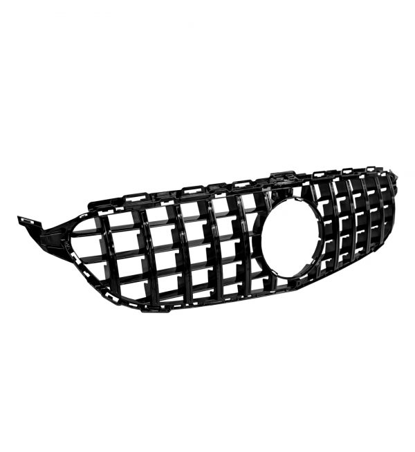 FRONT GRILLE GT STYLE GLOSS BLACK FOR MERCEDES C CLASS W205 C205 A205 2014-2023 - Image 3