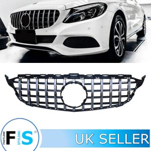MERCEDES C CLASS W205 S205 C205 A205 FRONT GRILLE PANAMERICANA GT STYLE 2014-2018