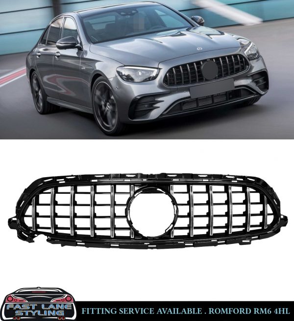 MERCEDES E CLASS GT PANAMERICANA STYLE GRILLE W213 C238 CHROME FACELIFT 2020-24