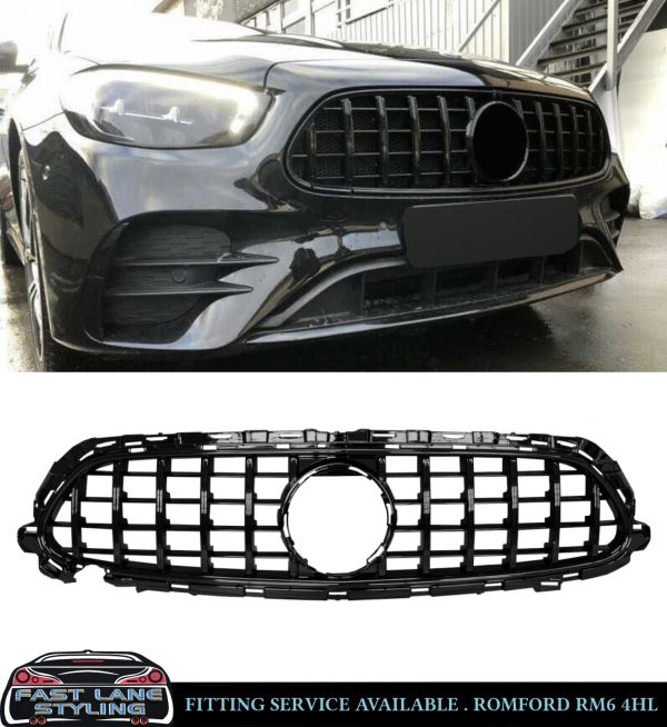 MERCEDES E CLASS W213 C238 A238 AMG FRONT GRILLE GT STYLE GLOSS BLACK FACELIFT