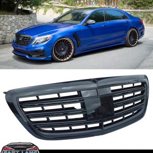 MERCEDES S CLASS W222 SALOON GRILLE WITH NIGHT VISION SLOT GLOSS BLACK 2014-2020