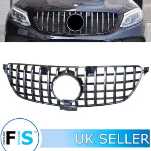 MERCEDES GLE CLASS C292 COUPE FRONT GRILLE PANAMERICANA GT STYLE GLOSS BLACK 15+