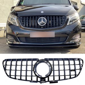 MERCEDES V CLASS W447 FACELIFT FRONT GRILLE GT STYLE GLOSS BLACK 2020+ OEM FIT