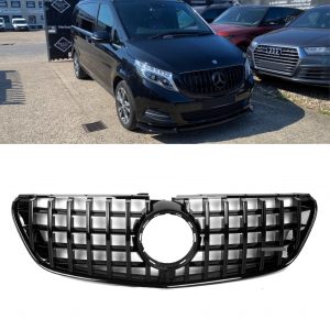 MERCEDES V CLASS W447 FRONT GRILLE PANAMERICANA GT STYLE GLOSS BLACK 14-19