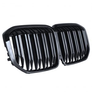 BMW X7 G07 M PERFORMANCE DOUBLE SLAT FRONT KIDNEY GRILLE GLOSS BLACK 2019+