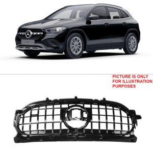 FRONT GRILLE GLOSS BLACK GT STYLE FOR MERCEDES GLA CLASS H247 2020+ NON AMG
