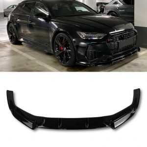 FRONT BUMPER LIP SPLITTER SPOILER GLOSS BLACK FOR AUDI RS6 C8 2019+