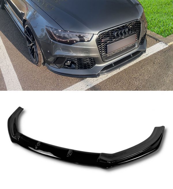 FRONT LIP SPLITTER LOWER SPOILER GLOSS BLACK FOR AUDI RS6 C7 2013-2018 OEM FIT - Image 5