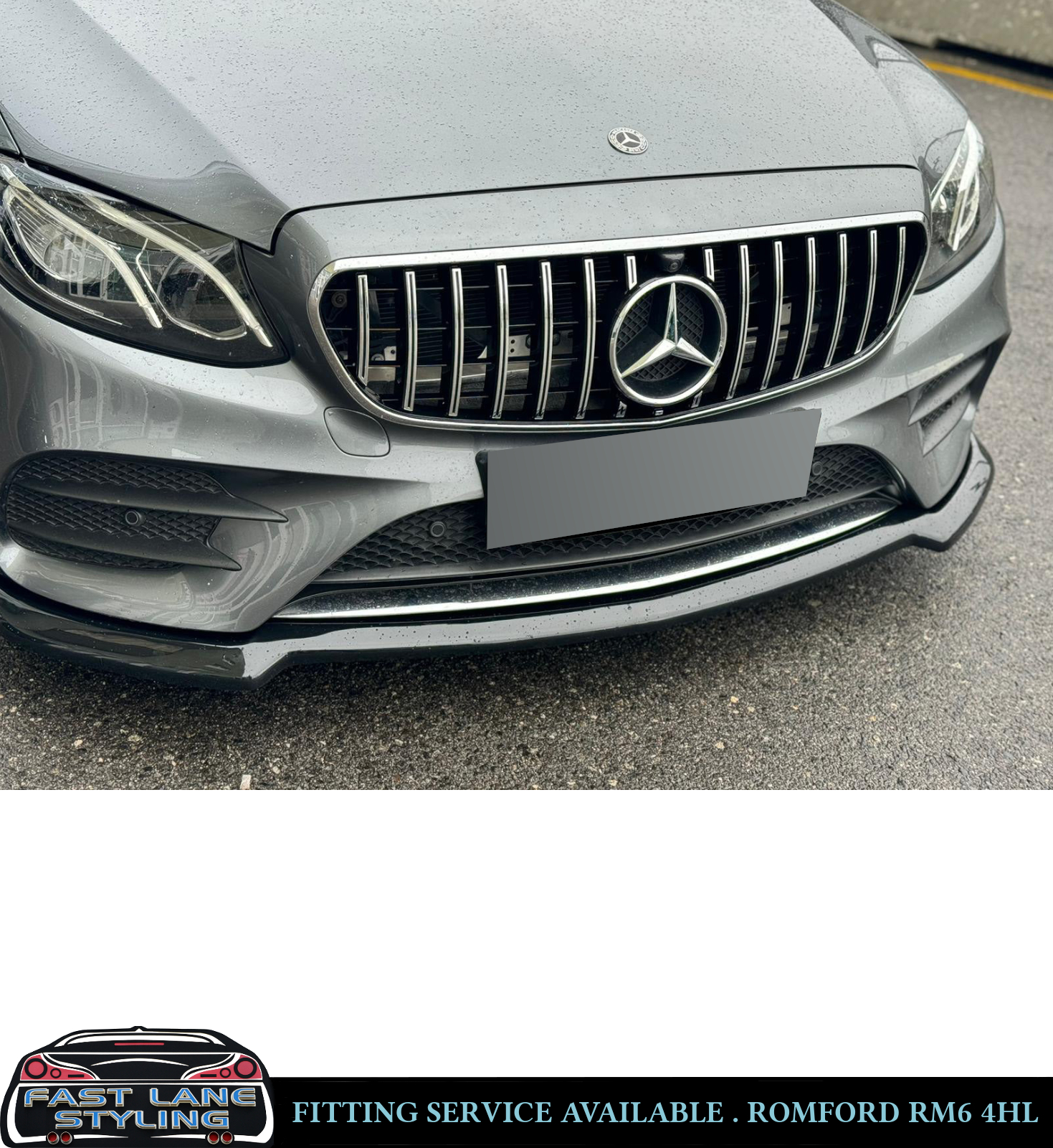 FRONT LIP SPLITTER 1PC GLOSS BLACK FOR MERCEDES E CLASS C238 A238 2017-2020 - Image 2