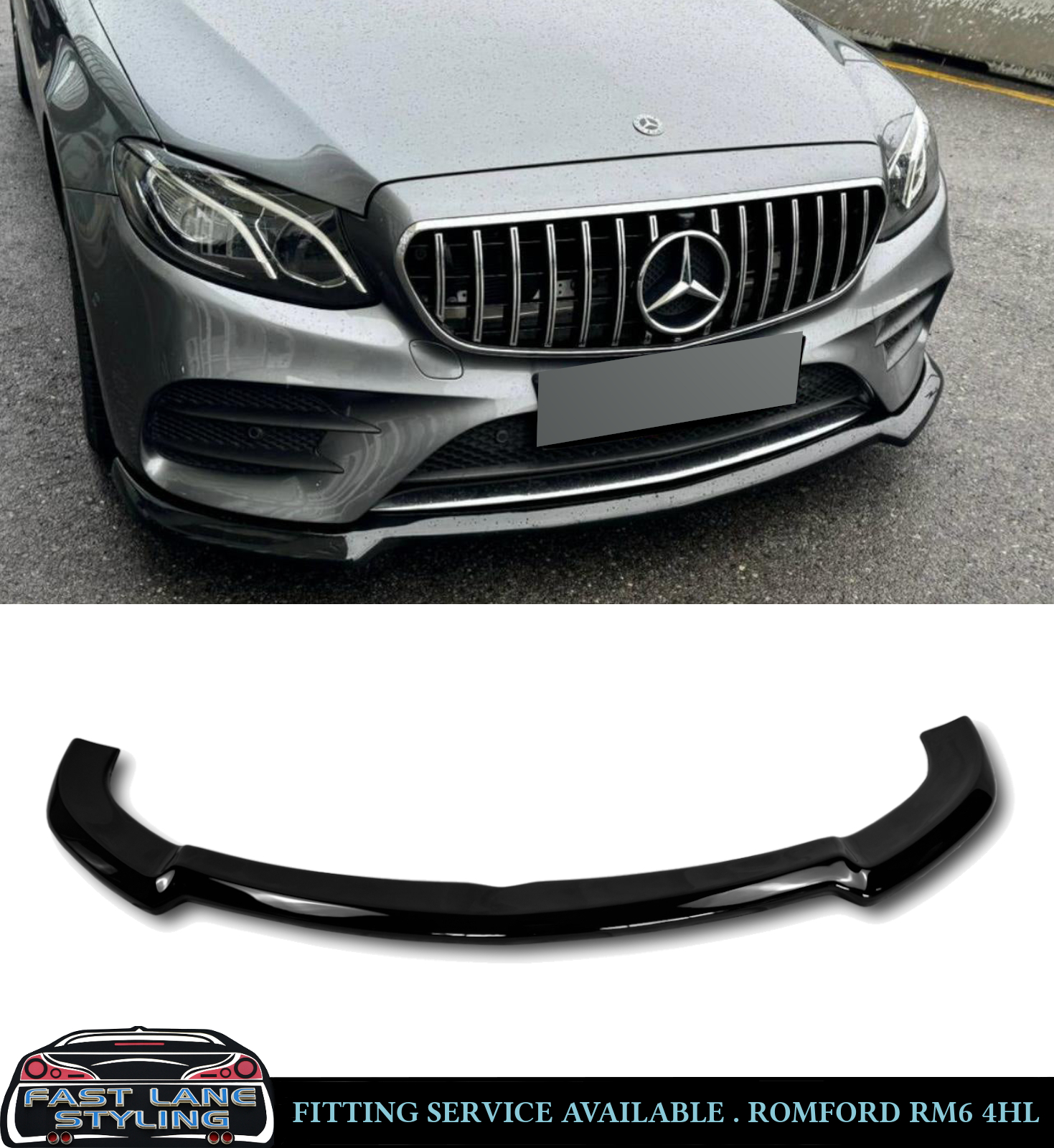 FRONT LIP SPLITTER 1PC GLOSS BLACK FOR MERCEDES E CLASS C238 A238 2017-2020