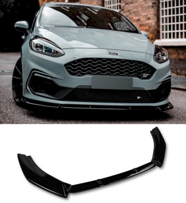 FRONT LIP SPLITTER 1PC GLOSS BLACK FOR FORD FIESTA MK8 ST & ST LINE 2017-2021 - Image 3