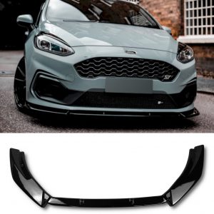 FRONT LIP SPLITTER 1PC GLOSS BLACK FOR FORD FIESTA MK8 ST & ST LINE 2017-2021