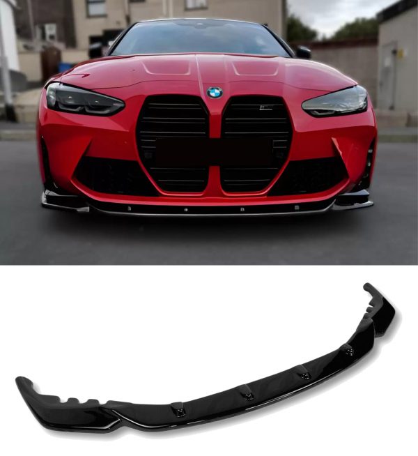 FRONT LIP SPLITTER GLOSS BLACK FOR BMW G80 G81 M3 G82 G83 M4 2021+ - Image 2