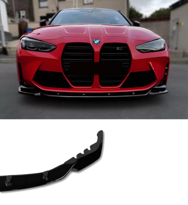 FRONT LIP SPLITTER GLOSS BLACK FOR BMW G80 G81 M3 G82 G83 M4 2021+ - Image 5