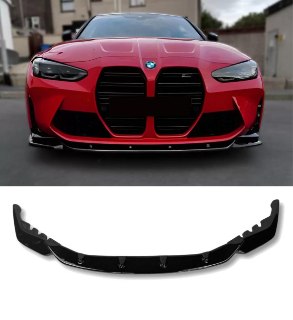 FRONT LIP SPLITTER GLOSS BLACK FOR BMW G80 G81 M3 G82 G83 M4 2021+