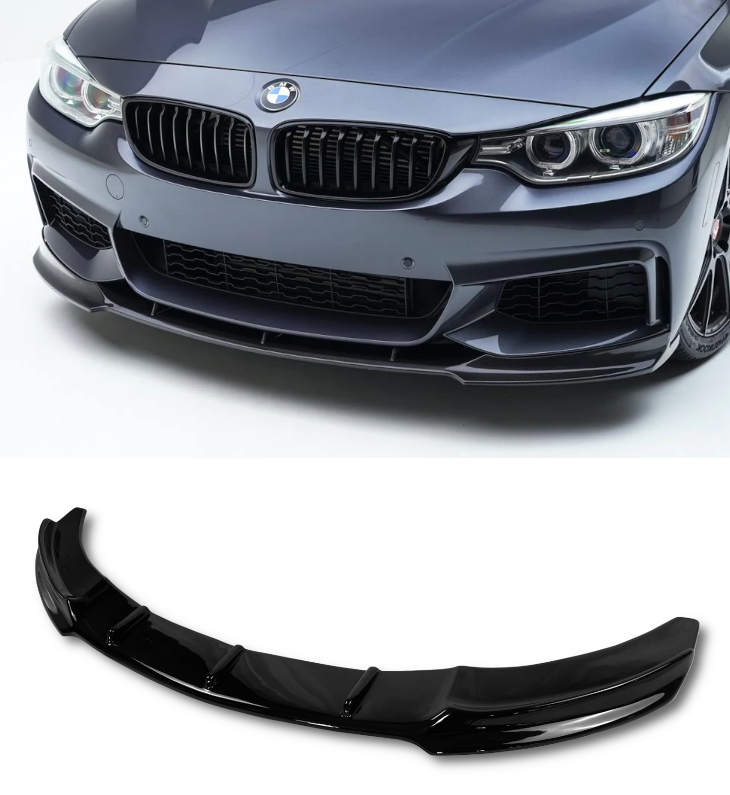Matte Black Front Bumper Lip Diffuser Canard Splitters Winglet Blades For BMW