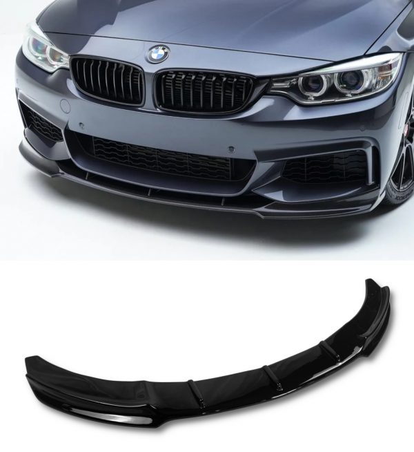 FRONT SPLITTER LIP SPOILER GLOSS BLACK FOR BMW 4 SERIES F32 F33 F36 2013-2020 - Image 4