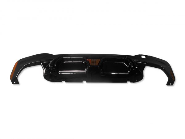 REAR DIFFUSER WITH LED LIGHT GLOSS BLACK CS STYLE FOR BMW 5 SERIES G30 M-SPORT - Image 4