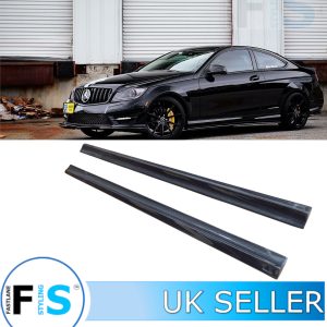 MERCEDES C63 C204 W204 AMG CARBON FIBRE SIDE EXTENSION BLADES SKIRTS 2011+