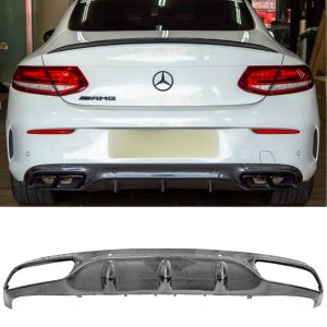 MERCEDES C CLASS C63 C205 COUPE AMG REAR BUMPER DIFFUSER VALANCE CARBON FIBRE