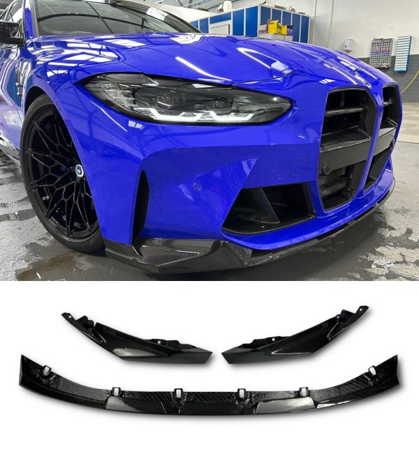 FRONT LIP SPLITTER 3PC CARBON FIBRE FOR BMW G80 G81 M3 G82 G83 M4 2021+ - Image 2