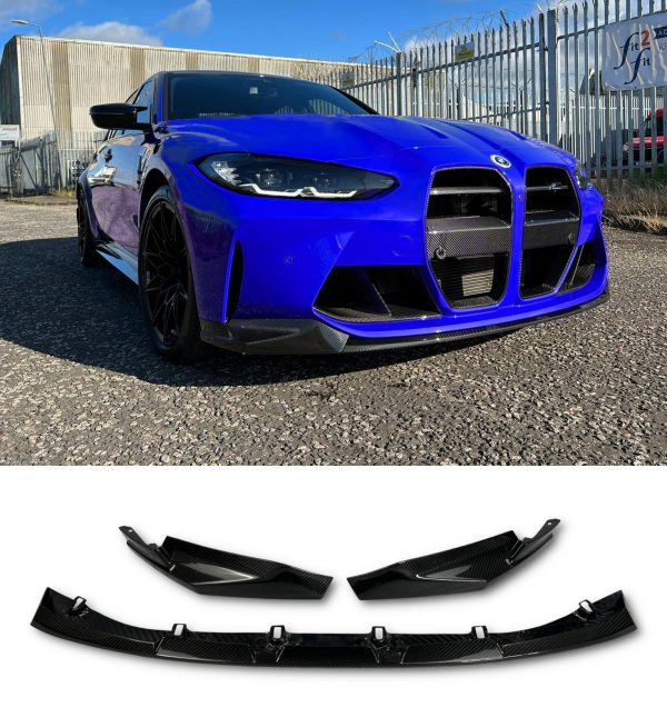 FRONT LIP SPLITTER 3PC CARBON FIBRE FOR BMW G80 G81 M3 G82 G83 M4 2021+