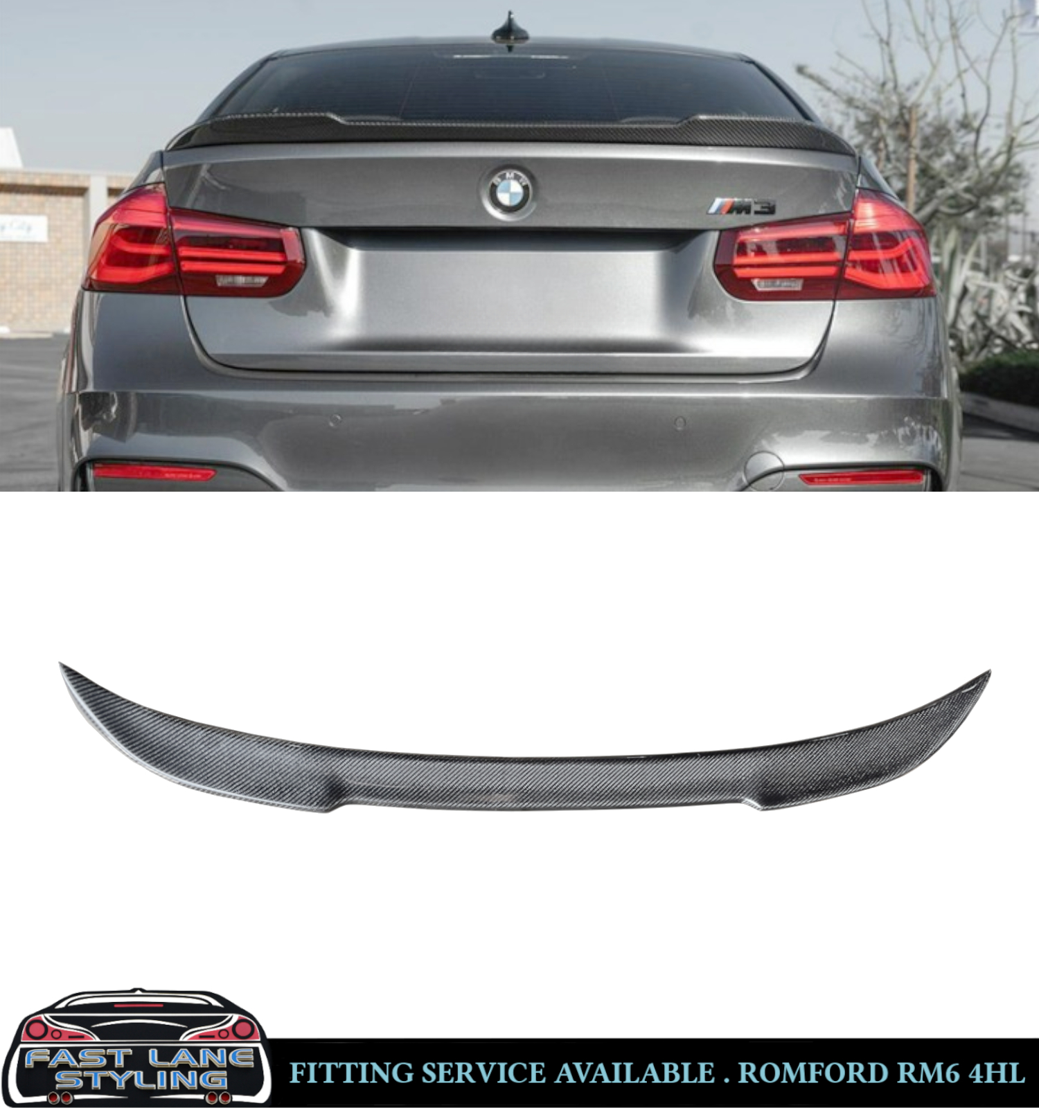 REAR BOOT SPOILER LIP V STYLE REAL CARBON FIBRE FOR BMW 3 SERIES F30 F80 M3