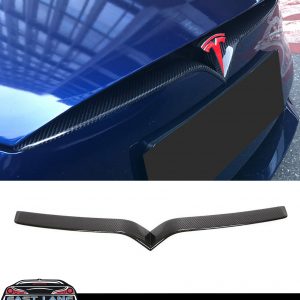 FRONT CENTRE GRILLE LOGO COVER TRIM COVER CARBON FIBRE FOR TESLA MODEL X 2016+
