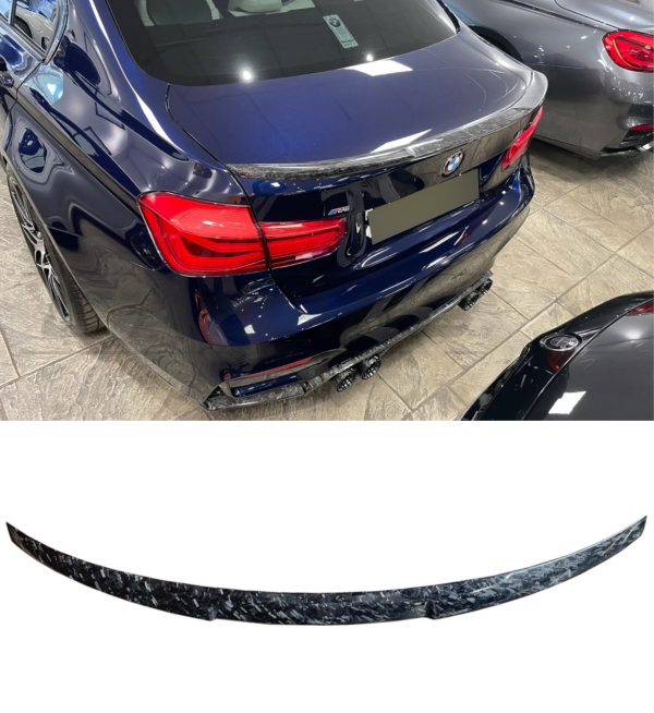 REAR BOOT LIP SPOILER V STYLE FORGED CARBON FIBRE FOR BMW F82 M4 2014-2020