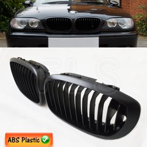 BMW E46 3 SERIES (2DR) 2002-2005 FRONT KIDNEY GRILLE 100% OEM FIT MATTE BLACK