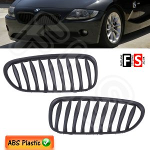 FRONT KIDNEY GRILLES MATTE BLACK FOR BMW Z4 E85 E86 PRE-LCI 2002-2008