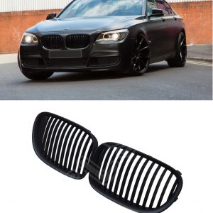 FRONT KIDNEY GRILLE MATTE BLACK FOR BMW 7 SERIES F01 F02 F03 F04 2008-2015