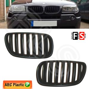 FRONT KIDNEY GRILLE SINGLE SLAT MATTE BLACK FOR BMW X3 E83 LCI 2006-2010