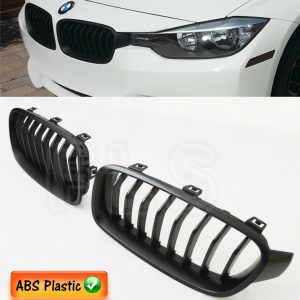 FRONT KIDNEY GRILLE SINGLE SLAT MATTE BLACK FOR BMW 3 SERIES F30 F31 2012+
