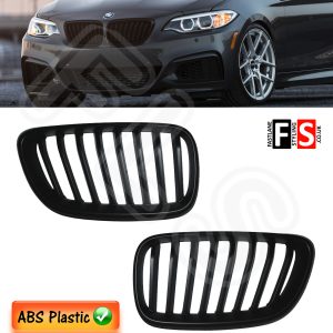 KIDNEY GRILLES FOR BMW F22/F23 2-SERIES 118d 220 228 M235i 2013-ON MATTE BLACK