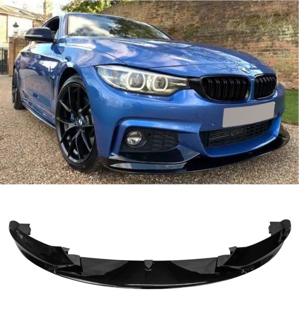 FRONT SPLITTER M PERFORMANCE STYLE 1PC GLOSS BLACK FOR BMW 4 SERIES F32 F33 F36