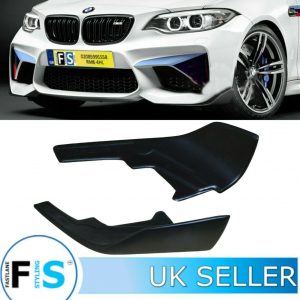 FRONT CANARDS LIP FINS SPLITTER MATTE BLACK FOR BMW 2 SERIES F22 F23 M2 F87