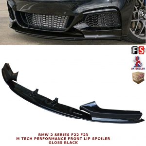FRONT LIP SPLITTER M PERFORMANCE STYLE GLOSS BLACK FOR BMW 2 SERIES F22 F23 2013+