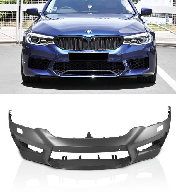 FRONT BUMPER F90 M5 LOOK WITH WASHER JET & PARKING SENSOR HOLES FOR BMW 5 SERIES G30 - Image 2