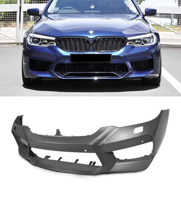 FRONT BUMPER F90 M5 LOOK WITH WASHER JET & PARKING SENSOR HOLES FOR BMW 5 SERIES G30 - Image 3