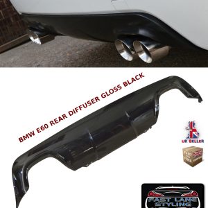 BMW 5 SERIES E60 E61 M SPORT REAR BUMPER DIFFUSER SPLITTER VALANCE GLOSS BLACK