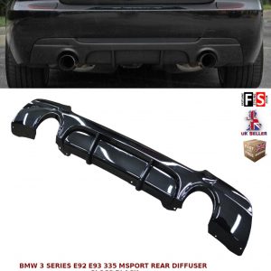 BMW 3 SERIES E92 E93 335i MSPORT REAR DIFFUSER SPLITTER VALANCE GLOSS BLACK