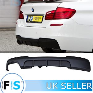 REAR DIFUUSER TWIN ON LEFT M PERFORMANCE STYLE MATTE BLACK FOR BMW 5 SERIES F10 F11 M SPORT 2011-2017