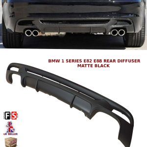BMW 1 SERIES E82 E88 M PERFORMANCE DUAL REAR BUMPER DIFFUSER VALANCE MATTE BLACK