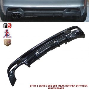 REAR BUMPER DIFFUSER TWIN LEFT M PERFORMANCE GLOSS BLACK FOR BMW 1 SERIES E82 E88