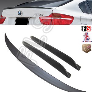 BMW X6 E71 M PERFORMANCE REAR BOOT TRUNK SPOILER + FIN SPOILER 08-14 MATT BLACK