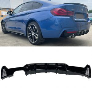 BMW 4 SERIES F32 F33 F36 PERFORMANCE M SPORT REAR DIFFUSER VALANCE GLOSS BLACK