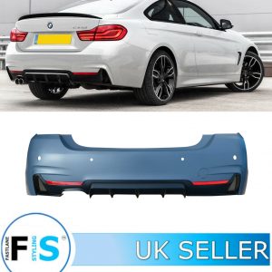 REAR BUMPER WITH DIFFUSER BODY KIT MP STYLE PRIMED FOR BMW 4 SERIES F32 F33